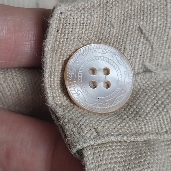 Hemp Cargo Midi Skirt Natural Beige Shell Button Slubbed Fabric M Of the Earth - Picture 8 of 9